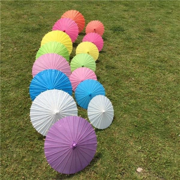 

20cm chinese japanesepaper parasol paper umbrella for wedding bridesmaids party favors summer sun shade kid size, Red;brown