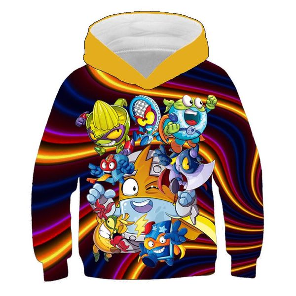 Hoodies Tişörtü Karikatür Süper Zings Kostüm 3D Baskılı Bebek Erkek Giyim Superzings Çocuk Kız Uzun Kollu Üstler