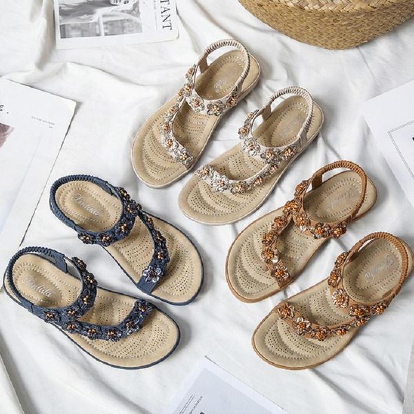 

sandals bohemian women 2021 summer retro thick-soled outdoor beach plus size fashion for, Black