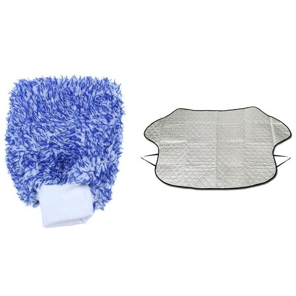 

pcs soft car cleaning glove wash gloves maximum absorbancy & 1 set waterproof windshield winter cover