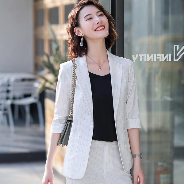 

formal women blazers and jackets white half seeve elegant work wear business clothes office uniform styles women's suits &, White;black