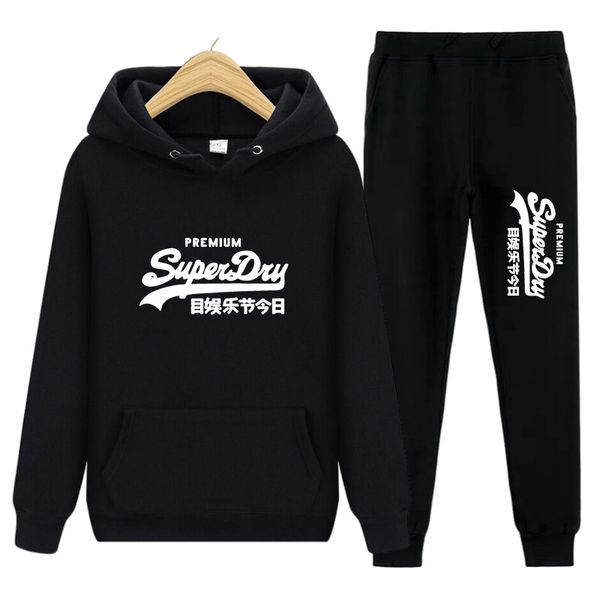 

trend 2021 new sports clothing + sport broek 2 stuk mark pak men fashion hoodie, Gray