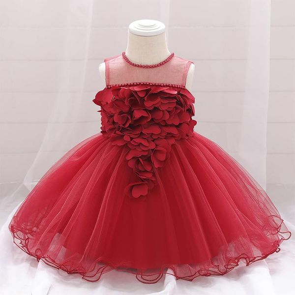 

girl's dresses born flower girls wedding dress baby christening lace for party occasion prom kid clothes 1st birthday, Red;yellow