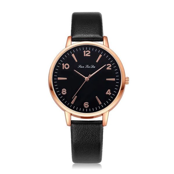 

wristwatches fashion women watches black pointer simple number scale ladies female quartz watch casual woman leather clock gifts, Slivery;brown