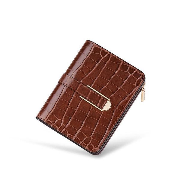 

wallet women genuine leather fashion purse with coin pocket card holder pl201485, Red;black