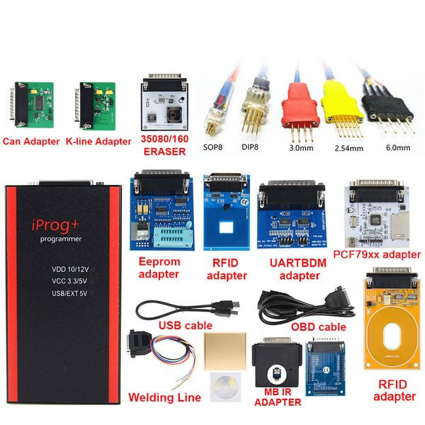 

iprog pro v86 full adapters ecu programmer