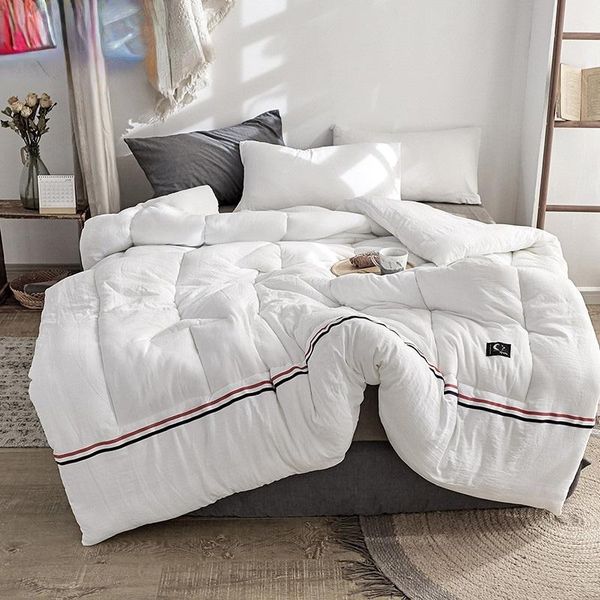 

comforters & sets washed cotton comforter japanese style thicken duvet 3d white winter quilts 200*230cm home sleeping gray soft blanket warm