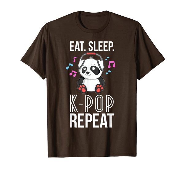 

eat sleep k-pop repeat t-shirt teens panda kpop quote gift, White;black