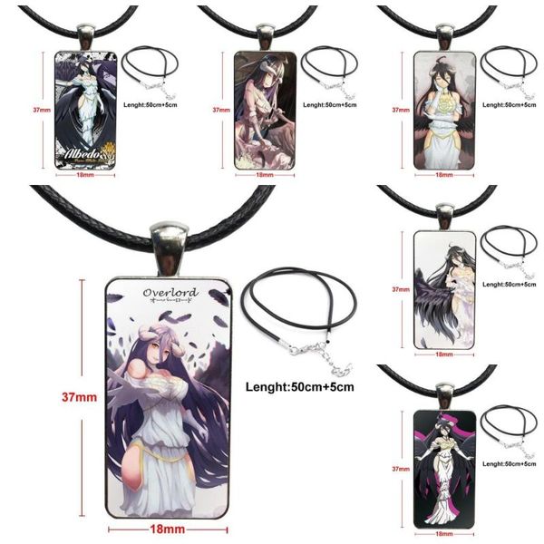 

pendant necklaces anime girl overlord albedo for schoolgirl maxi glass galaxy necklace women steel plated jewelry, Silver