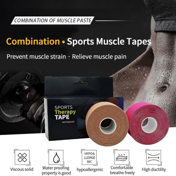 

5*5*5cm elastic perforated muscle patch sports bandage kinematic tape for physiotherapy good breath ability elbow & knee pads, Black;gray