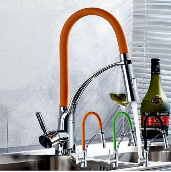 

bathroom sink faucets black and chrome finish kitchen pull out faucet deck mount dual sprayer nozzle cold mixer water taps m7661