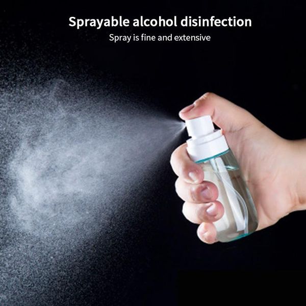 

30ml/60ml/80ml plastic spray bottle transparent portable recyclable refill durable color random lotion storage bottles & jars