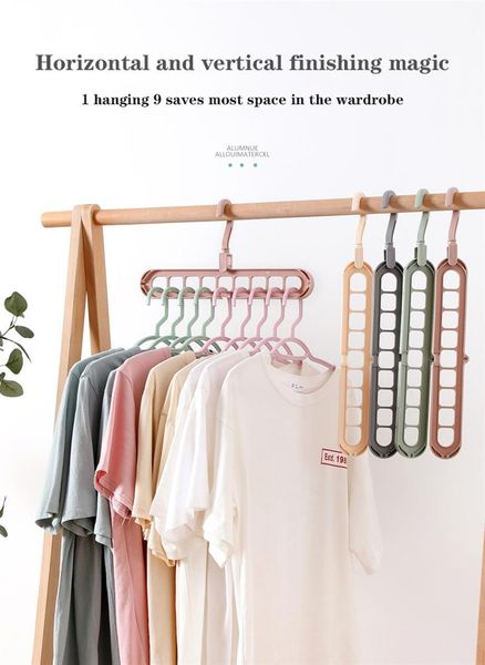 

hangers & racks 1/2pcs magic multi-port support for clothes drying rack multifunction plastic hanger storage
