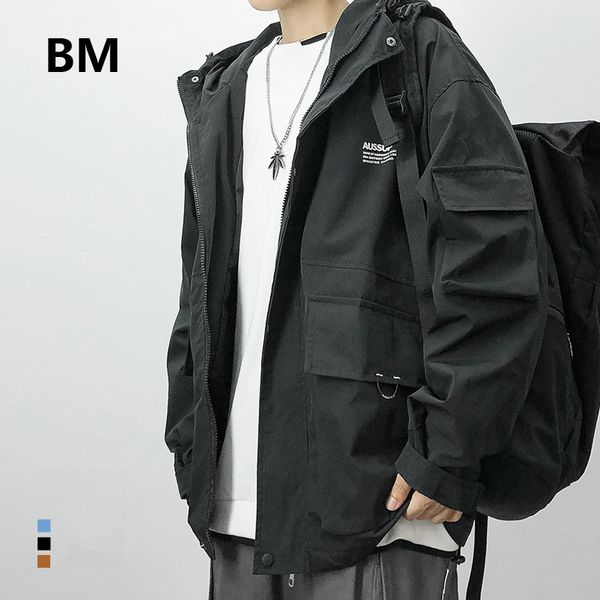 

men's jackets japanese streetwear loose plus size hooded jacket 5xl men clothing autumn black harajuku coat korean clothes male nu, Black;brown