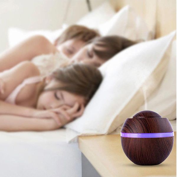 

fragrance lamps electric humidifier essential aroma oil diffuser ultrasonic wood grain air usb mini mist maker led light