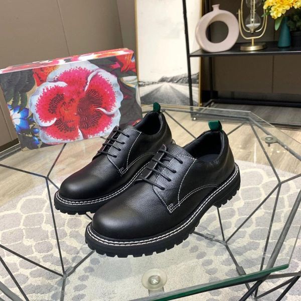 

dress shoes fashion classic retro business men genuine leather casual luxury lace-up banquet, Black