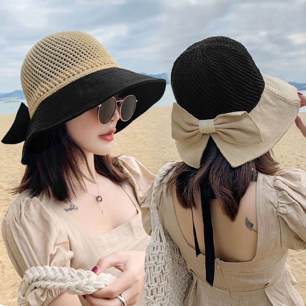 

sun hat children's korean fashion sunshade sunscreen weave hollow edge protection fisherman's hat female summer, Blue;gray
