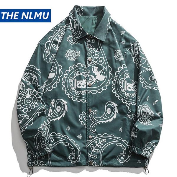 

men's jackets hip hop vintage reversible jacket men bandana pattern printed windbreaker harajuku coats clothing wy975, Black;brown