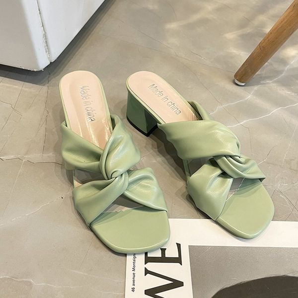 

women platform slippers 2021 summer outdoor open toe elegant solid sandals fashion women mules shoes female summer high heels thtyutr658jl, Black