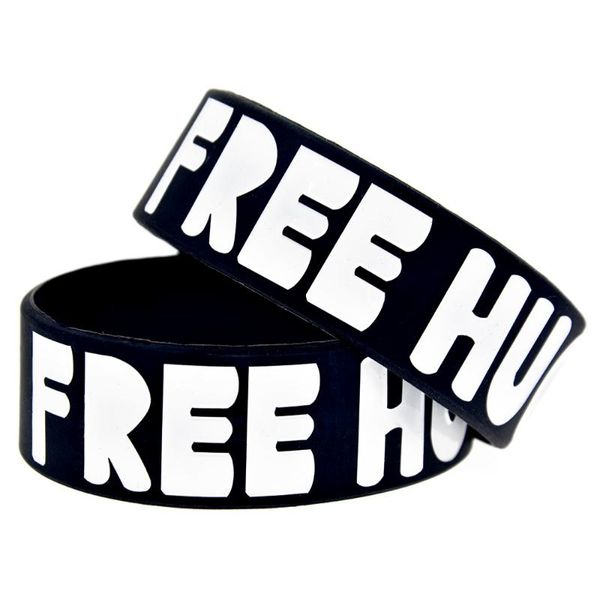 

charm bracelets 1pc hugs debossed silicone wristband, Golden;silver