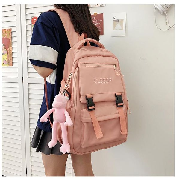 

backpack s5241 - leisure multi-function trend solid color large capacity