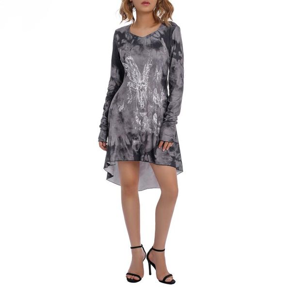 

casual dresses women dress vintage long sleeve birthday for, Black;gray