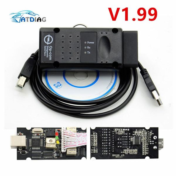 

code readers & scan tools est op com v1.99 with pic18f458 ftdi op-com obd2 auto diagnostic tool for opcom can bus v1.7 be flash update