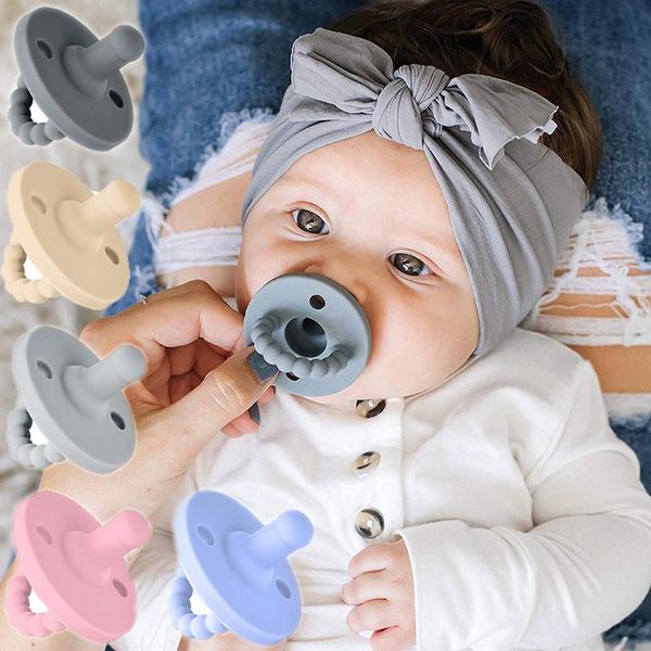

nipple dummy pacifier baby grade silicone soother toddler nipples teether infant chewable soft color rattle ring born gift pacifiers#