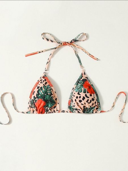 

leopard & tropical triangle bikini g5fz#, White;black