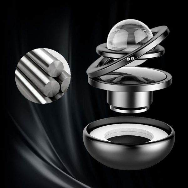 

aluminum alloy solar power car air freshener-interstellar suspension double ring fascinating maglev aroma diffuser freshener