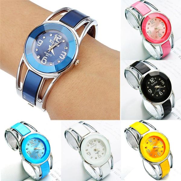 

wristwatches casual womens bracelet wrist watch fashion alloy band round steel dial quartz analog watches elegant ldaies gifts accessories, Slivery;brown
