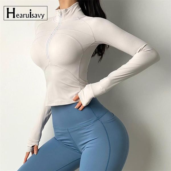

running jackets autumn half zipper jacket women elastic tight yoga crop female outdoor sports cycling long sleeve shirts, Black;red