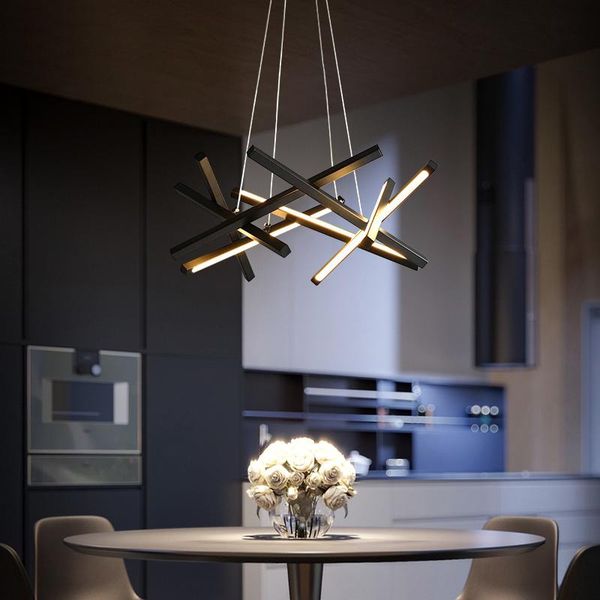 

modern led chandelier for living room kitchen personality line dining bedroom minimalist designer indoor lighting chandeliers