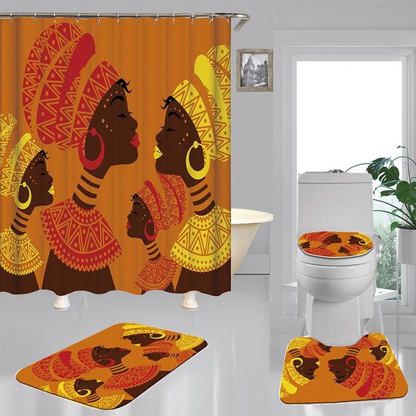 

shower curtains women blacket curtain bathroom set fashion pattern bath non slip toilet cover floor and mat rug sets