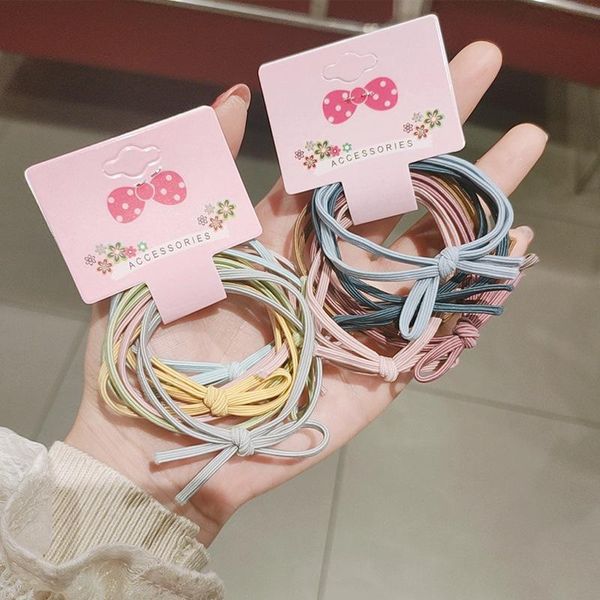 

hair accessories 2021 korea style simple girl ties cute color bow manual tie elastic bands for women fashion
