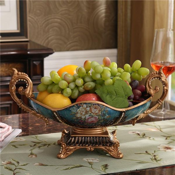 

living room of modern european style coffee fruit plate decoration resin home furnishing large wedding gift. decorative flowers & wreaths