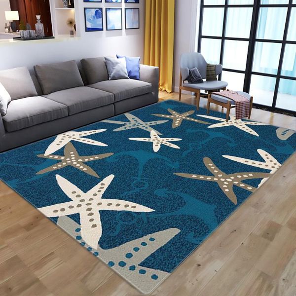

cushion/decorative pillow blue starfish leaves anchor sea rugs area carpet floor bedroom doormat non-slip mat living room