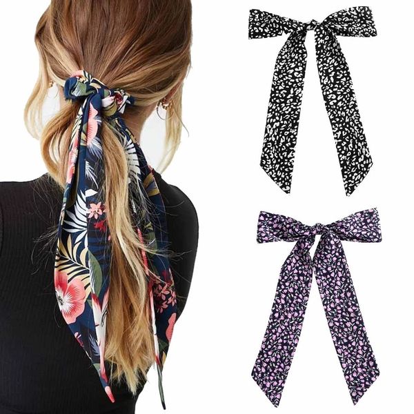

new scarves office lady hair accessories 120cm long design printing hair band for women fashion headband hair bands, Slivery;white