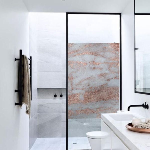 

window stickers custom size glass film static cling botanical marble pattern private drop- stained tint-film