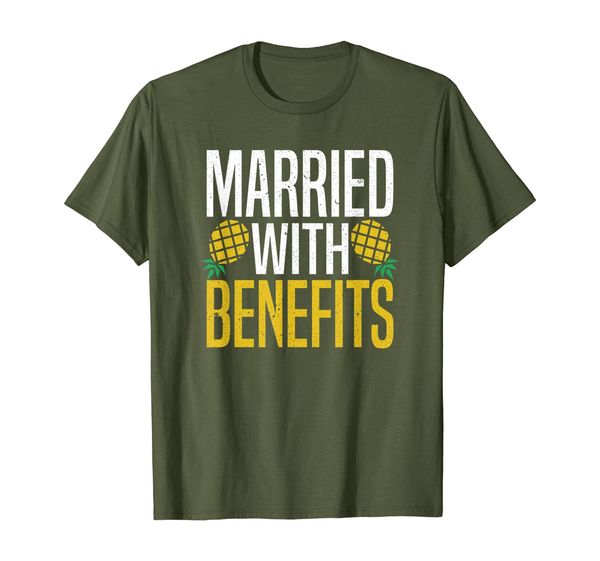 

married with benefits | funny swingers pineapple t-shirt, White;black