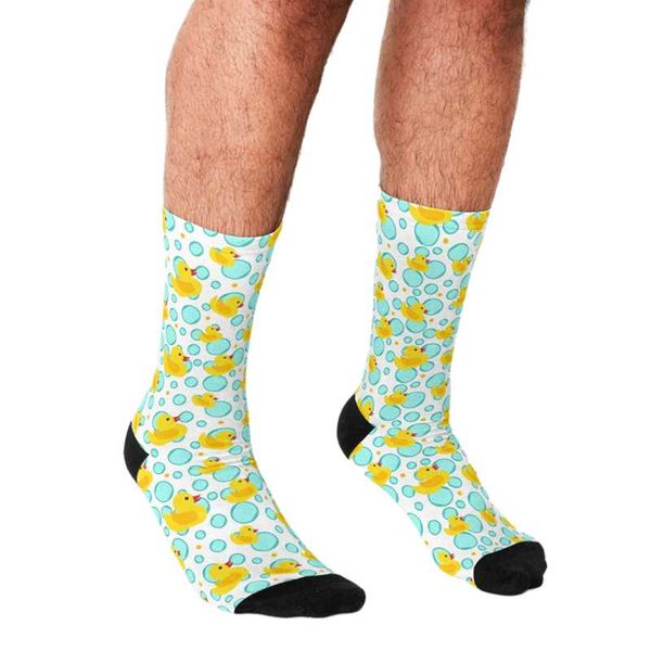 

men's socks funny men's bubbles bathtime pattern printed hip hop men happy cute boys street style crazy novelty for, Black