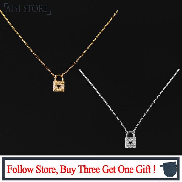 

chains august the product s925 sterling silver lock love necklace simple temperament monaco jewelry woman gift