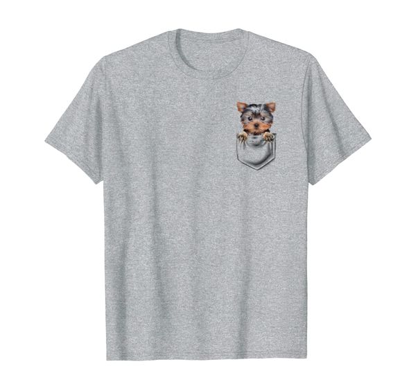 

yorkie in your front pocket t-shirt, yorkie cute tshirt, White;black