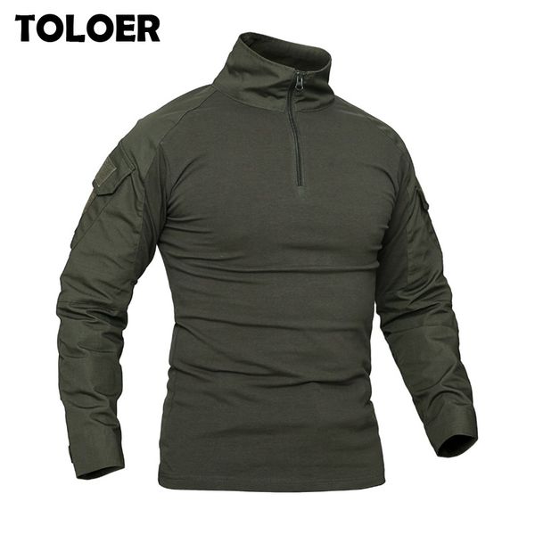 

army camping hiking shirt men us ru soldiers combat tactical shirt male military force long sleeve t shirts, White;black