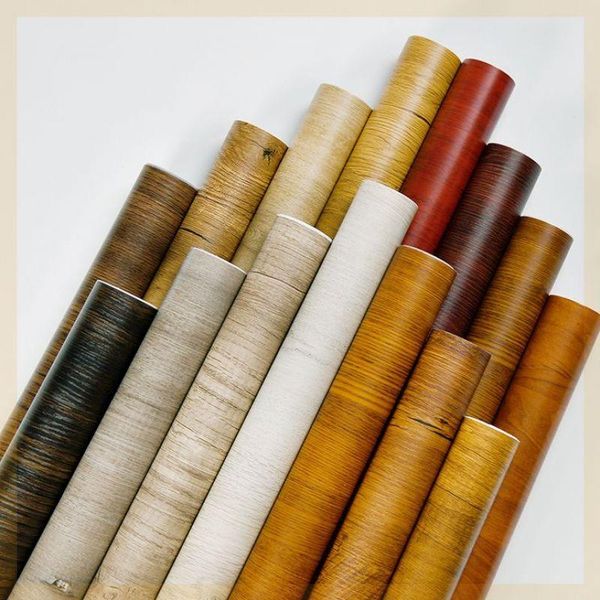 

wallpapers pvc waterproof wood grain self-adhesive wallpaper rolls kitchen stickers furniture wardrobe table wall papers home decor