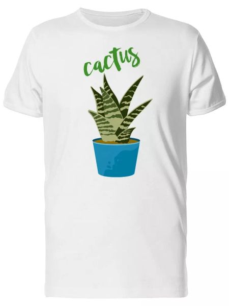 

succulent on a blue pot men's tee -image by shutterstock, White;black