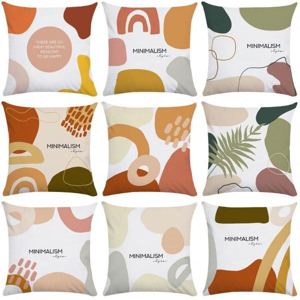 

cushion/decorative pillow 45x45 pillowcase simplicity abstract geometry soft plush case living room decoration home sofa cushion cover outdo