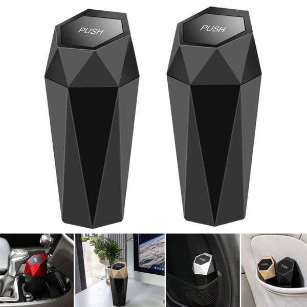 Acessórios para carro Mini lata de lixo Auto Garbage Bin Copo de armazenamento Outro interior