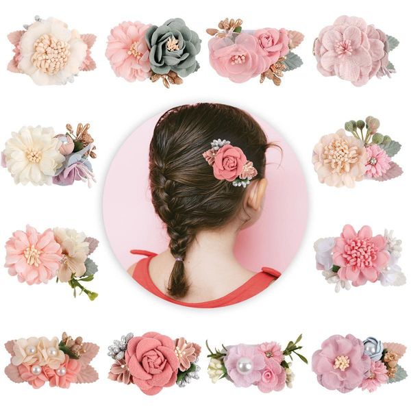 Neue Strass Perle Blume Haar Clips Pins für Baby Mädchen Haarnadeln Neugeborenen Fotografie Requisiten Kawaii Zubehör Kind