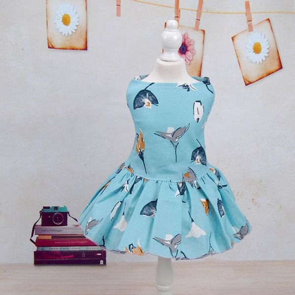 

dog apparel 2021 fashion flower printed pet dogs clothing princess dresses chihuahua clothes for xs-xl